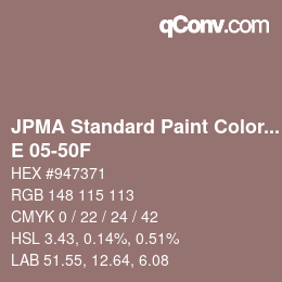 Farbcode: JPMA Standard Paint Colors - E 05-50F | qconv.com