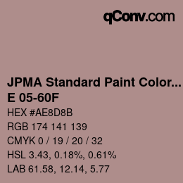 カラーコード: JPMA Standard Paint Colors - E 05-60F | qconv.com