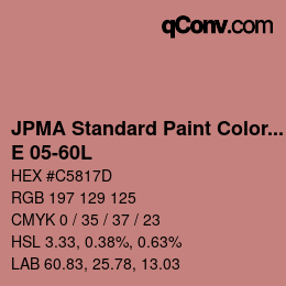 カラーコード: JPMA Standard Paint Colors - E 05-60L | qconv.com