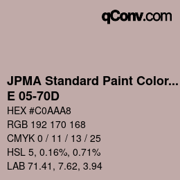 Farbcode: JPMA Standard Paint Colors - E 05-70D | qconv.com