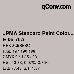 Code couleur: JPMA Standard Paint Colors - E 05-75A | qconv.com