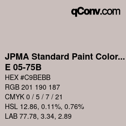 カラーコード: JPMA Standard Paint Colors - E 05-75B | qconv.com