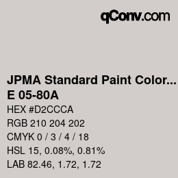 カラーコード: JPMA Standard Paint Colors - E 05-80A | qconv.com