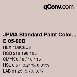 Código de color: JPMA Standard Paint Colors - E 05-80D | qconv.com