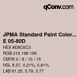 カラーコード: JPMA Standard Paint Colors - E 05-80D | qconv.com