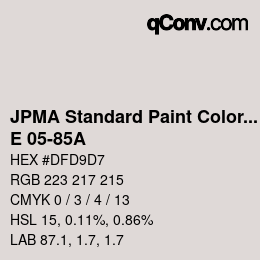 Código de color: JPMA Standard Paint Colors - E 05-85A | qconv.com