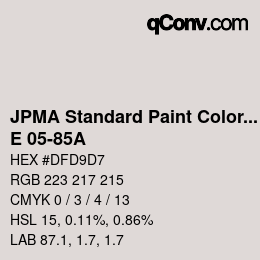 Code couleur: JPMA Standard Paint Colors - E 05-85A | qconv.com