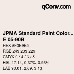 カラーコード: JPMA Standard Paint Colors - E 05-90B | qconv.com