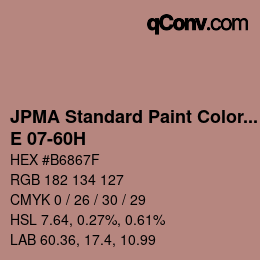 Code couleur: JPMA Standard Paint Colors - E 07-60H | qconv.com