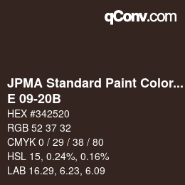 Código de color: JPMA Standard Paint Colors - E 09-20B | qconv.com