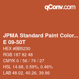 Código de color: JPMA Standard Paint Colors - E 09-50T | qconv.com
