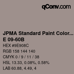 Código de color: JPMA Standard Paint Colors - E 09-60B | qconv.com
