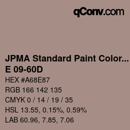 Código de color: JPMA Standard Paint Colors - E 09-60D | qconv.com