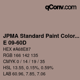 Code couleur: JPMA Standard Paint Colors - E 09-60D | qconv.com