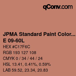 Código de color: JPMA Standard Paint Colors - E 09-60L | qconv.com