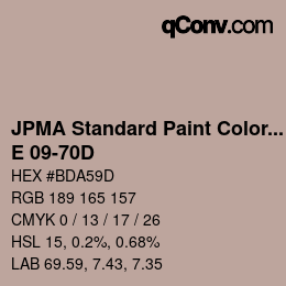 Código de color: JPMA Standard Paint Colors - E 09-70D | qconv.com