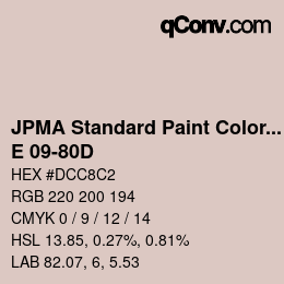 カラーコード: JPMA Standard Paint Colors - E 09-80D | qconv.com