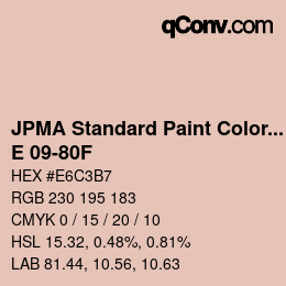 カラーコード: JPMA Standard Paint Colors - E 09-80F | qconv.com