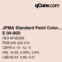 Código de color: JPMA Standard Paint Colors - E 09-90D | qconv.com