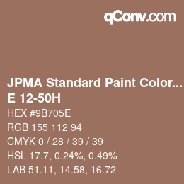 Código de color: JPMA Standard Paint Colors - E 12-50H | qconv.com