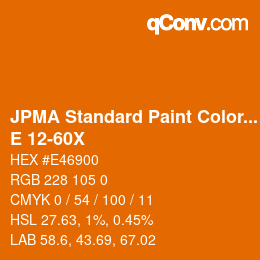 Code couleur: JPMA Standard Paint Colors - E 12-60X | qconv.com