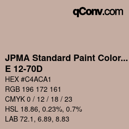 Code couleur: JPMA Standard Paint Colors - E 12-70D | qconv.com