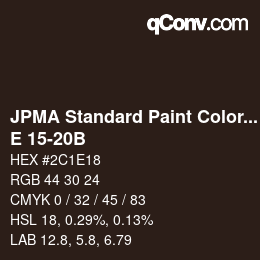 カラーコード: JPMA Standard Paint Colors - E 15-20B | qconv.com