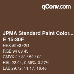 カラーコード: JPMA Standard Paint Colors - E 15-30F | qconv.com