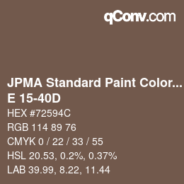 カラーコード: JPMA Standard Paint Colors - E 15-40D | qconv.com