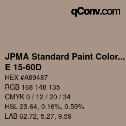 Farbcode: JPMA Standard Paint Colors - E 15-60D | qconv.com