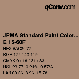 カラーコード: JPMA Standard Paint Colors - E 15-60F | qconv.com