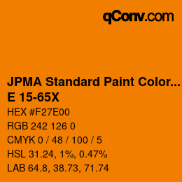 Color code: JPMA Standard Paint Colors - E 15-65X | qconv.com