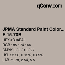 Farbcode: JPMA Standard Paint Colors - E 15-70B | qconv.com