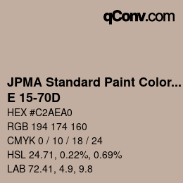 カラーコード: JPMA Standard Paint Colors - E 15-70D | qconv.com