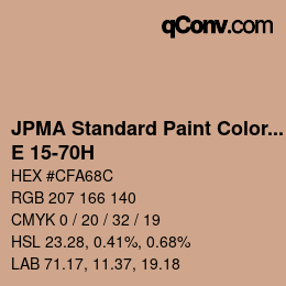 Código de color: JPMA Standard Paint Colors - E 15-70H | qconv.com