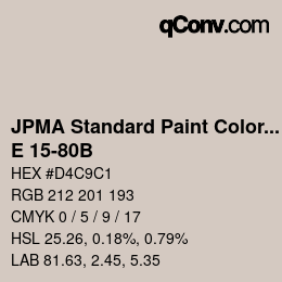 Código de color: JPMA Standard Paint Colors - E 15-80B | qconv.com