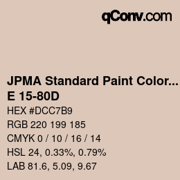 Código de color: JPMA Standard Paint Colors - E 15-80D | qconv.com