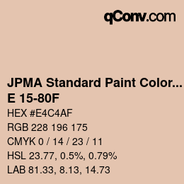 Código de color: JPMA Standard Paint Colors - E 15-80F | qconv.com