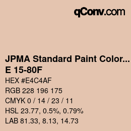 カラーコード: JPMA Standard Paint Colors - E 15-80F | qconv.com