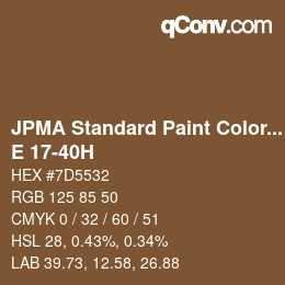 カラーコード: JPMA Standard Paint Colors - E 17-40H | qconv.com