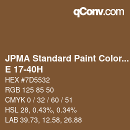 Code couleur: JPMA Standard Paint Colors - E 17-40H | qconv.com