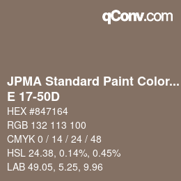 Code couleur: JPMA Standard Paint Colors - E 17-50D | qconv.com