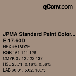 Código de color: JPMA Standard Paint Colors - E 17-60D | qconv.com