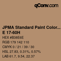 カラーコード: JPMA Standard Paint Colors - E 17-60H | qconv.com