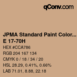 カラーコード: JPMA Standard Paint Colors - E 17-70H | qconv.com