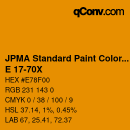 Color code: JPMA Standard Paint Colors - E 17-70X | qconv.com