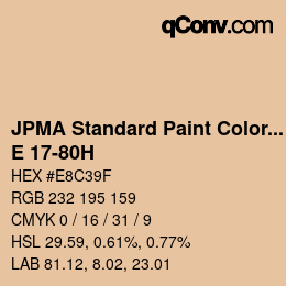 Color code: JPMA Standard Paint Colors - E 17-80H | qconv.com