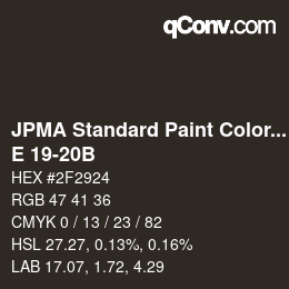 Code couleur: JPMA Standard Paint Colors - E 19-20B | qconv.com