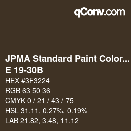 Code couleur: JPMA Standard Paint Colors - E 19-30B | qconv.com