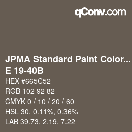 Color code: JPMA Standard Paint Colors - E 19-40B | qconv.com